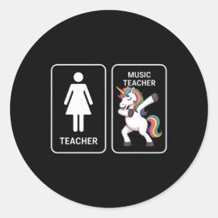 Adesivo Professor de Música de Unicórnio Engraçado