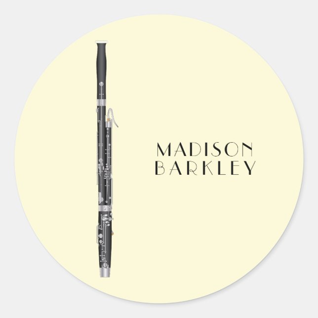 Adesivo Professor de Música Musical de Bassoon Woodwind (Frente)