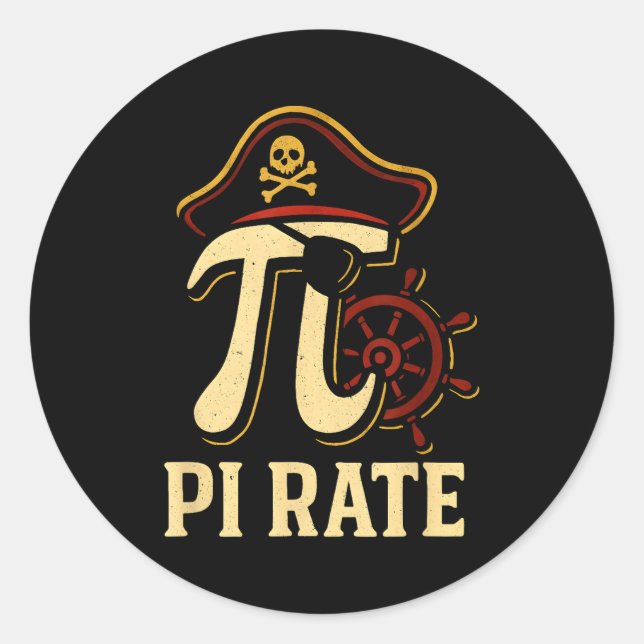 Adesivo Professor de Pi Rate Matemática Engraçada Dia do P (Frente)