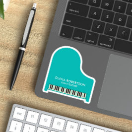 Adesivo Professor de Piano, Music Studio, Piano Tutor, Pia