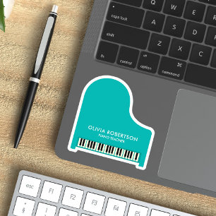 Adesivo Professor de Piano, Music Studio, Piano Tutor, Pia