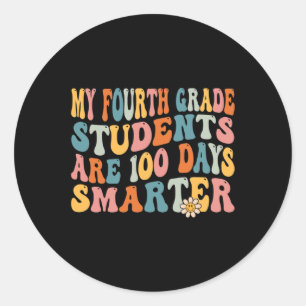 Adesivo Professor do 4º ano 100 dias mais inteligente 100º