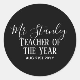 Adesivo Professor do Ano Personalizado Texto Moderno Prese