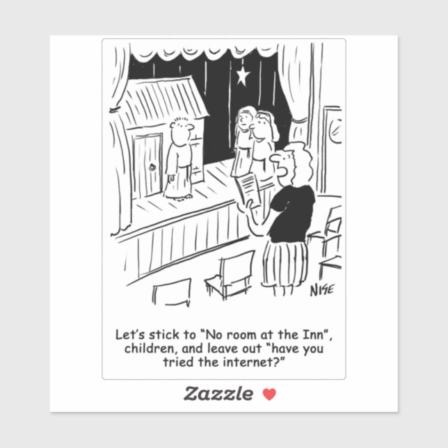 Adesivo Professor ensaiando desenho animado sobre a nativi (Folha)