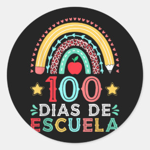 Adesivo Professor espanhol 100 Dias De Escuela Rainbow