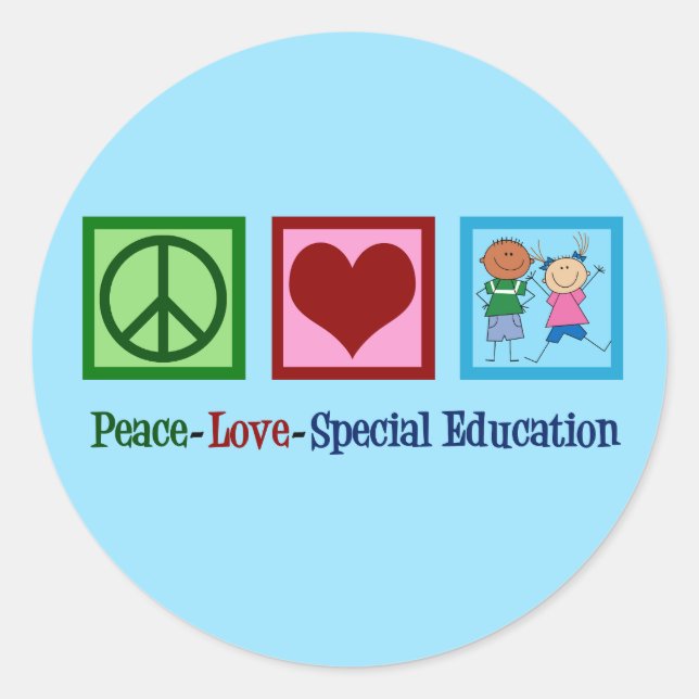 Adesivo Professor Especial de Educação Peace Love (Frente)