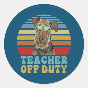 Adesivo Professor fora do dever cachorro Airedale Terrier