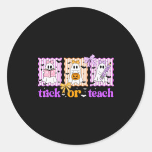 Adesivo Professor Groovy Halloween Truque ou Ensine Homens