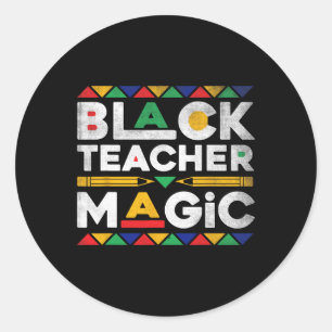 Adesivo Professor negro Magic Melanin African Teacher Blac