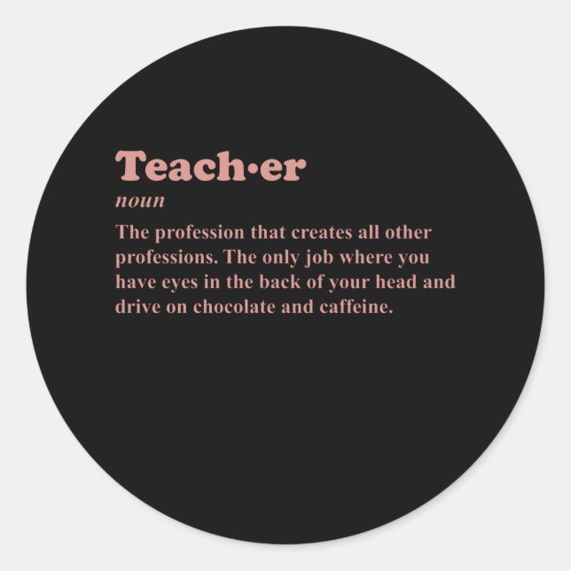 Adesivo Professor NoUN, professor dizendo favorito engraça (Frente)