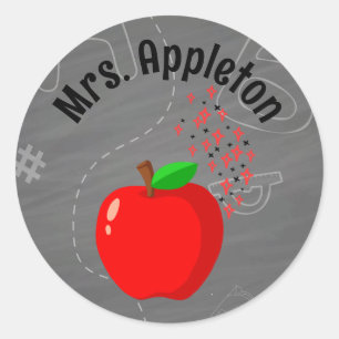 Adesivo Professor Personalizado de volta à Apple da escola