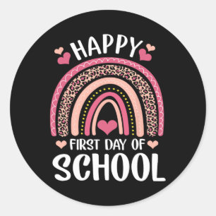 Adesivo Professor Primeiro Dia De Aula Feliz Arco-íris Leo