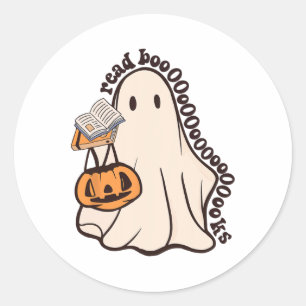 Adesivo Professor Retro Halloween Ghost Leia Mais Livros T