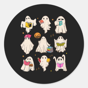 Adesivo Professor Retro Halloween Ghost Leia Mais Livros T