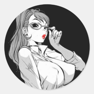 Adesivo Professor sexy hentai, lábios vermelhos, autocolan