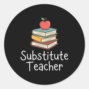 Adesivo Professor Substituto Apple Livros Escola Byck Para