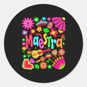 Adesivo Professora cinco de maio espanhol mexicana boho
