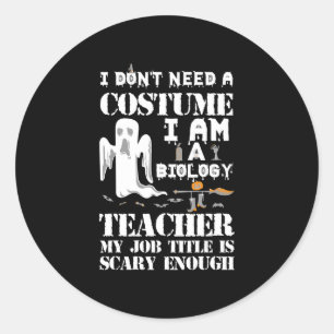 Adesivo Professora de Biologia Halloween Figurume Assustad