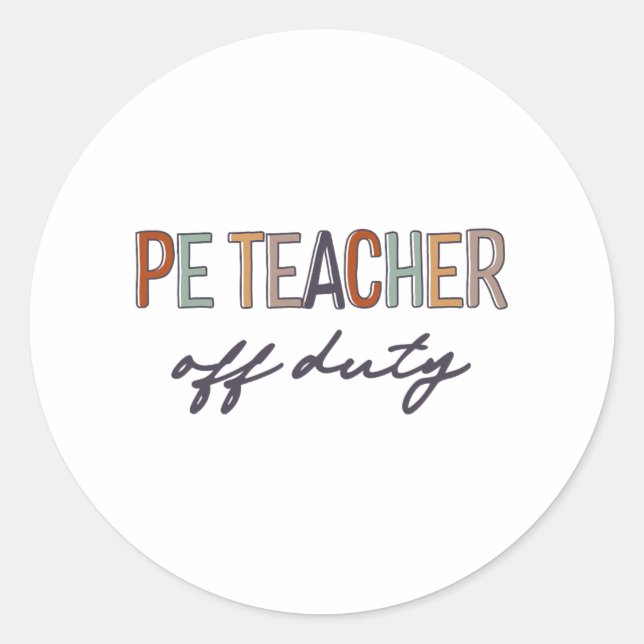 Adesivo Professora De Educação Física Em Serviço No Último (Frente)