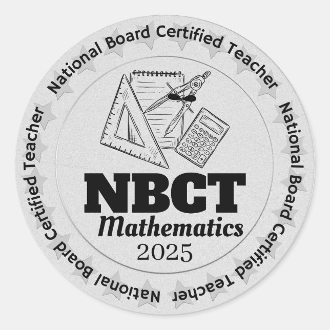 Adesivo Professora de Matemática Certificada NBCT Personal (Frente)