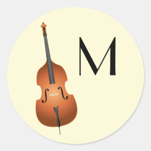 Adesivo Professora de Música em Bass Upright Jazz