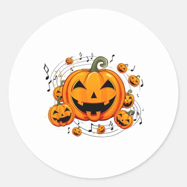Adesivo Professora de Música no Halloween Chall Pumpkin (Frente)