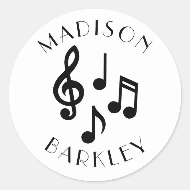 Adesivo Professora de Música Nota Musical (Frente)