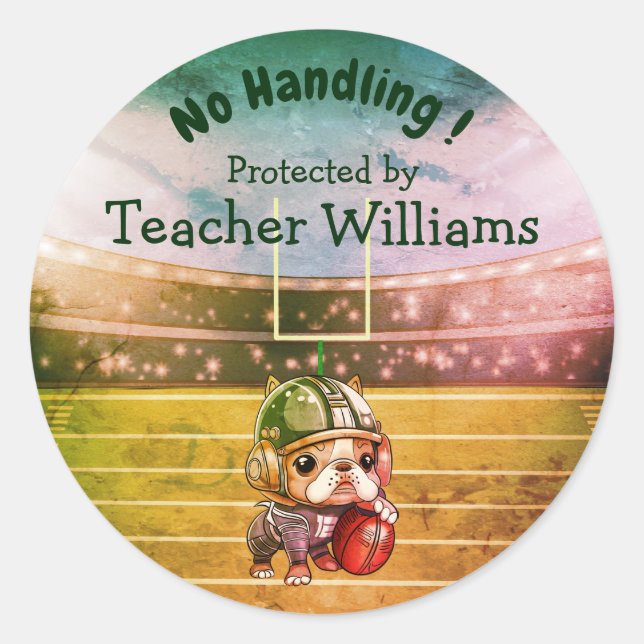Adesivo Professora de quarterback de buldogue francesa Per (Frente)