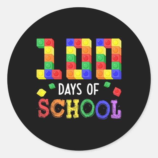 Adesivo Professora do Brick Build Students de 100 Dias na  (Frente)
