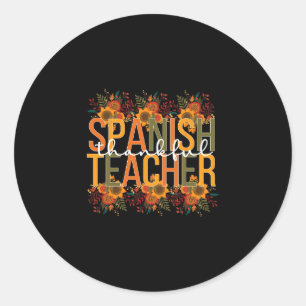 Adesivo Professora Espanhola de Ação de Graças em Ensino E