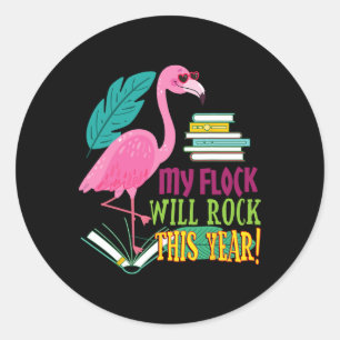 Adesivo Professora Flamingo Meu Relógio Vai Balançar A Esc