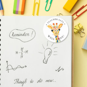 Adesivo Professora Girafa Bem feita Estudante