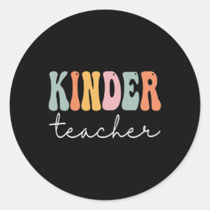 Adesivo Professora Kinder Retro Groovas Feliz Primeiro Dia