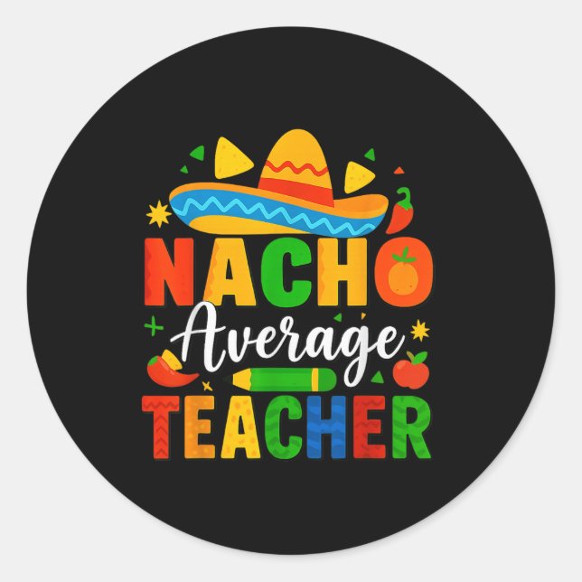 Adesivo Professora Média Nacho Apple Cinco De Mayo Profess (Frente)