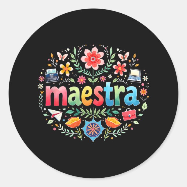 Adesivo Professora mexicana espanhola Maestra Cin de Profe (Frente)
