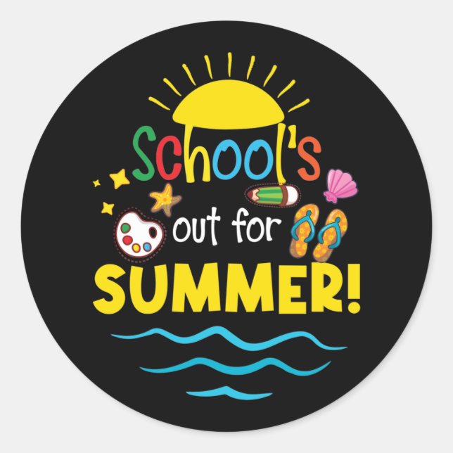 Adesivo Professora no final do ano está no verão (Frente)