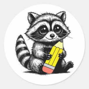 Adesivo Professora Raccoon e Lápis Raccoon
