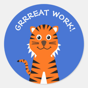 Adesivo Professores bem cozidos do tigre azuis