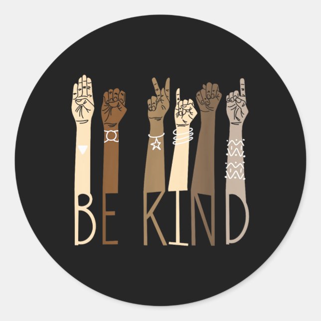 Adesivo Professores de Língua de Sinais Be Kind Hand Talki (Frente)