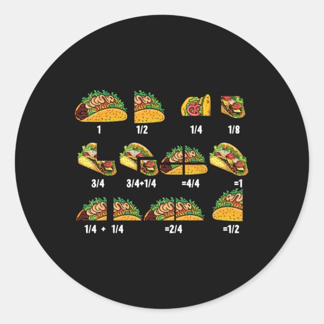 Adesivo Professores De Matemática De Fração Taco De Volta  (Frente)