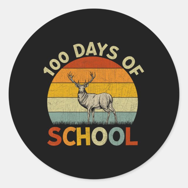 Adesivo Professores De Meninos Retro 100.º Dia Da Escola (Frente)