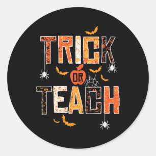 Adesivo Professores De Trick Ou Ensino Retro Halloween Hom
