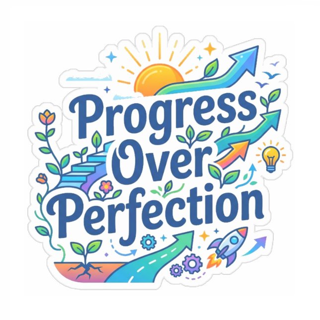 Adesivo Professores Inspiradores | Progresso Acima da Perf (Unique Progress Over Perfection stickers)