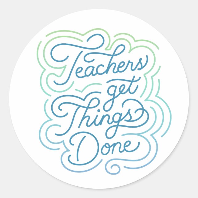 Adesivo Professores modernos de espiral fazem coisas com a (Frente)