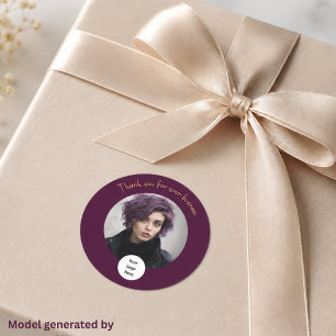 Adesivo Profissional Burgundy Moderno com Foto com Estilo