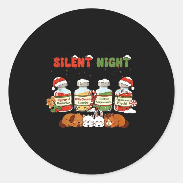 Adesivo Profol Silent Night Funny Vet Tech Christmas  (Frente)