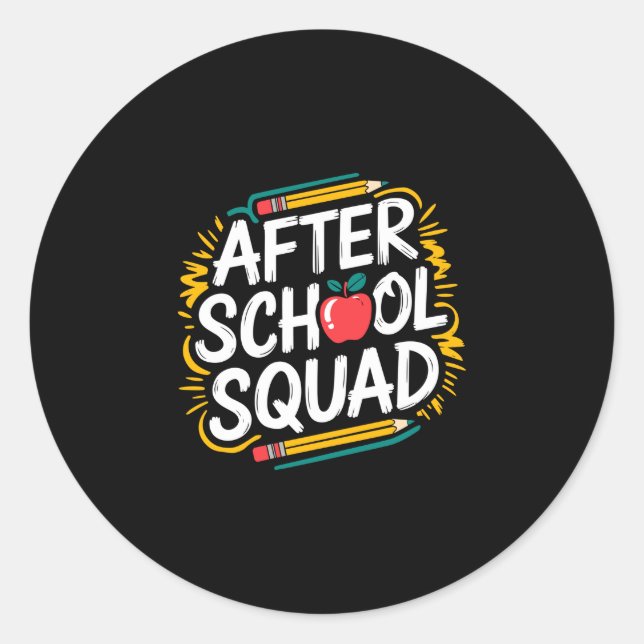Adesivo Programa de homens após o ensino escolar e equipe  (Frente)