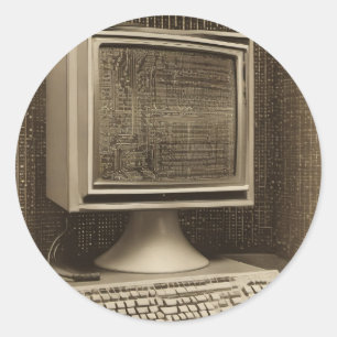 Adesivo Programador de Codificação Vintage Computador Códi