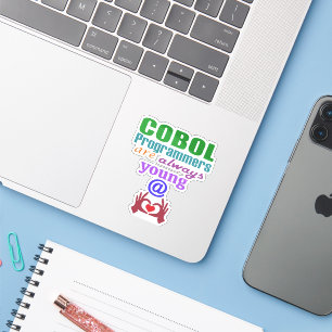 Adesivo Programadores de Cobol São Sempre Jovens de Coraçã