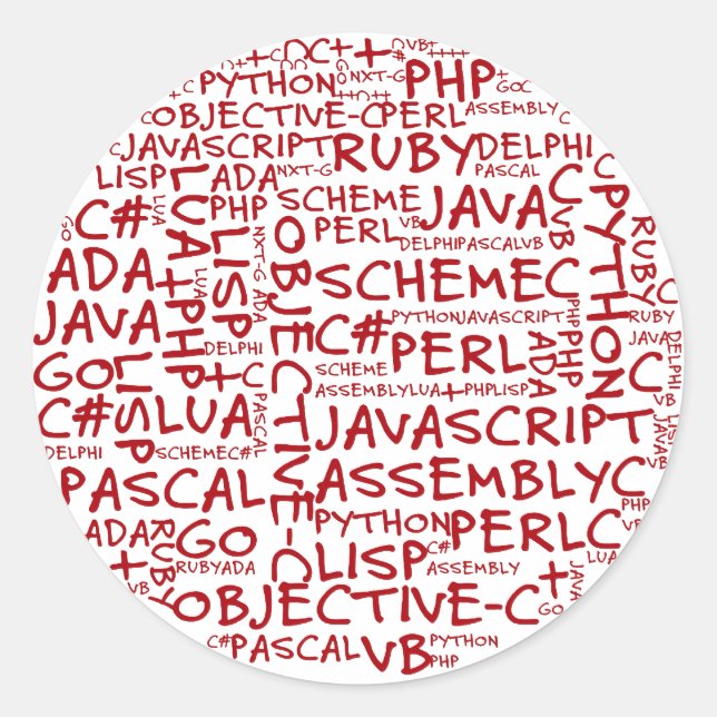 Adesivo Programadores têm várias habilidades de programaçã (Frente)